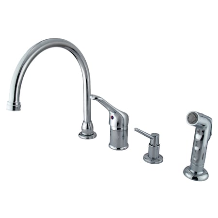 Kingston Brass Single-Handle, Widespread Kitchen Faucet, Chrome KB811K1